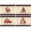 AFXXE Tovagliette Natalizie, Sottopiatti Natalizi Americane, Tovaglietta Natalizia Colazione, Sottopiatto Natale Lavabili Lino Tessuto Set, Tovagliette Tavola Natalizio Rosse Americana(Film)