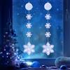 Qedertek Luci di Natale - 2 Pezzi Tenda Luminosa con Fiocco di Neve, Tenda Luci Natalizie a Batteria, Bianco, 2 Modalità, Timer, Luci Natale Decorativa per Albero di Natale, Finestra, Porta, Bar