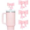 Hebterrka 3 coperchi per cannuccia con fiocco rosa, compatibili con Stanley 30 e 40 oz tazza, riutilizzabili, per accessori per bicchieri Stanley da 10 mm