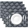 Exerz CosyAurora - Set di 4 tovagliette all'americana, motivo: gelso, 30 x 40 cm, grigio navy