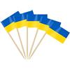 AhfuLife 100 Bandiera Stuzzicadenti Ucraina da Cocktail, Bandiere Stuzzicadenti per Panini, Cibo, Tazze di Carta, Torte, Frutta, Forniture per Feste, Decorazioni Bar (100 pezzi, Ucraina)