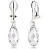 Schöner-SD Schöner, orecchini a clip SD, in argento Sterling .925, con cristalli di Swarovski® a taglio briolette e argento, colore: crystal klar, cod. OC-PD22-C
