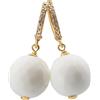 MISIS Orecchini Donna Pendenti in Argento 925 Made in Italy | Orecchini Lunghi Donna, Eleganti, Ideali per ogni Occasione | Oro 18 Carati con Agata e Zirconi Bianchi (Bianco)