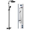 GROHE Vitalio Start 250 - Sistema doccia con termostatico per vasca (soffione doccia rotondo da 25 cm, doccetta 11 cm a 2 getti, flessibile da 1,75 m, risparmio idrico), nero opaco, 269882431