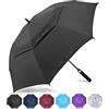ZOMAKE Ombrello da Golf Grande 157cm - Automatico Ombrelli Pioggia Grandi Resistente Antivento Con Doppio Baldacchino - Extra Large Umbrella Per Uomo Donna(Nero)