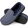 EverFoams Pantofole a mocassino da uomo in memory foam, traspiranti, con suola in gomma antiscivolo, Blu, 45 EU