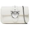 Pinko Love One Pocket C Vitello Seta, Borsa Donna, Z14O Bianco-Old Silver