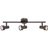 Briloner Leuchten - Plafoniera a LED con 3 faretti girevoli e orientabili, attacco GU10, 3 x 3 W, metallo, dimensioni: 48 x 12 cm, colore: rame antico