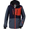Killtec Bambini e ragazzi Giacca da sci/giacca funzionale con cappuccio e paraneve KSW 397 BYS SKI JCKT, dunkelnavy, 128, 42288-000