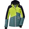 killtec Bambine e ragazze Giacca da sci/giacca funzionale con cappuccio e paraneve KSW 405 GRLS SKI JCKT, dunkelmint, 140, 42092-000