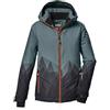 killtec Bambini e ragazzi Giacca da sci/giacca funzionale con cappuccio e paraneve KSW 383 BYS SKI JCKT, ocean, 116, 42096-000
