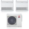 Mitsubishi Electric Climatizzatore Condizionatore Mitsubishi Electric Pavimento Dual Split Inverter serie MFZ-KT 12+12 con MXZ-2F53VF R-32 Wi-Fi Optional con Telecomando Incluso 12000+12000