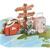 CraftWerk 3D Pop-Up Card Travel - buono, biglietto pieghevole per vacanze, viaggi, compleanni o addii - packaging creativo per viaggi in città, crociere o luna di miele