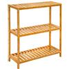 DuneDesign Scaffale Basso di Bambù - 69x60x26 Scarpiera Legno Mobiletto Bagno Scaffalatura 3 Ripiani