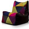 Ecopuf Pouf Patchwork Solid - Comoda poltrona a sacco da interno riempito con perle EPS - Perfetto per rilassarsi e leggere in soggiorno, camera da letto e cameretta