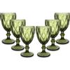ARCA, Set di 6 Calici in Pasta di Vetro, per 6 Persone, Bicchieri Ideali per la Tavola, Resistenti e Duraturi, Lavabili in Lavastoviglie, Collezione Melody, Colore Verde, 330 ml