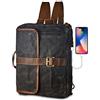 BRASS TACKS Leathercraft Zaino Messenger Per Laptop da Uomo Donna in Tela Cerata in Stile Vintage Impermeabile Zaino Viaggio Zaino Scuola Università Tela Zaini Casual per Lavoro(Grigio)