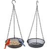 HH-LIFE 2 pc Nero Mangiatoia per Uccelli in Rete Vassoio di Sospensione in Rete Mangiatoia per Uccelli da Appendere Rotondo Ø21,5 cm