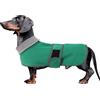 Morezi Abbigliamento per cani bassotto, cappotto in pile per cane salsiccia invernale, vestiti per bassotto in miniatura con chiusura a strappo e striscia riflettente di alta visibilità per la sicurezza