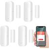 Peousild Sensore WiFi Smart per porte e finestre, allarme rilevatore wireless di porte e finestre, Smart Sensore di contatto per porte e finestre per la sicurezza domestica compatibile con Alexa.4PCS