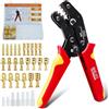 CCLIFE Pinza Crimpatrice Kit Crimpatrice, attrezzo di crimpatura, 300 pezzi utilizzato per 0, 5-2.5 mm²(AWG 20-13) estremità del cavo Manicotti