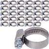 SKIR'CO Fascette stringitubo regolabili in acciaio inox da 12-20 mm, 30 pezzi, Argento