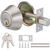 Faankiton Catenaccio a Cilindro Singolo, Catenaccio Serratura Rotondo con Chiavi, Pomelli per Porte Interne, Serratura per Porta d'Ingresso, Serrature for Porte con Catenaccio per Casa (Argento)