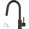 APPASO Rubinetto Cucina con Doccetta Estraibile, APAPSO Miscelatore Cucina Nero con Doccetta, Rubinetto Lavello Cucina Nero 2 Modalità, Girevole a 360°, Acciaio Inox 304
