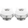 PATIKIL 3/8 BSP Maschio Filettatura Manuale Radiatore Aria Sfiato Tappo Valvole, 2pz Nichel Placcato Ottone Spina per Radiatore Riscaldatore, Argento Bianco