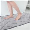 Homaxy Tappetino da bagno in memory foam, antiscivolo, morbido, assorbente, lavabile, facile da pulire, 60 x 120 cm, grigio