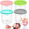 LWMTT Contenitori di ricambio per ninja creami pinte e coperchi,4 Pezzi Contenitori per Gelato Fatto in Casa,Riutilizzabili,compatibili con la macchina per gelato della serie NC299AMZ C300s Series