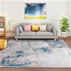 Fenisonavy Tappeto Salotto Moderno Pelo Corto Tappeti Moderni Soggiorno Tappeti Camera da Letto Tappeti Salotto Grandi Dimesnioni Motivo Astratto Vintage (200 x 300 cm, Lago Blu/Grigio/Beige)