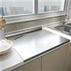 Kensbro Tagliere in acciaio inox, 30 x 40 cm, su entrambi i lati con labbro per cucina, bar, ristorante, per impastare pizza, pane, torte