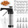 XSYKJGS Pressa per Biscotti, Pistola per Dolci In Acciaio Inox Spara Biscotti Professionali con 16 Sagome, 8 Beccucci, Sacchetto in TPU e Spazzola per la Pulizia Pressa per Biscotti per Torte