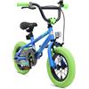 BIKESTAR Bicicletta Bambini 3-4 Anni da 12 Pollici ★ Bici per Bambino et Bambina BMX con Freno a retropedale et Freno a Mano ★ Blu & Verde