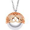 Dada Gioielli - Collana Chiama Angeli Gravidanza Novità Vestito Cuore Zirconato Catena Acciaio Regolabile 80+10+10 cm (Oro Rosa)