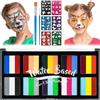 LOPHE Body Paint, 30 Colori Pittura Corpo Professionale Pittura per Il Viso con Pennelli e Stencil, Trucco Viso Bambini Colori Face Painting per Halloween, Carnevale, Sicuro e Non Tossico(A)