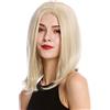 WIG ME UP - YZF-4358-24B/613B Parrucca Donna Bob lungo Corta Liscia Riga in mezzo Non centrata Mix Biondo chiaro