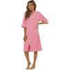 Thingimijigs Accappatoio da donna in spugna di cotone 100% con zip, rosa, M