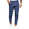 Runcati Pantaloni da uomo Chino, da lavoro, slim fit, elasticizzati, skinny affusolati, per il tempo libero, a righe, blu navy, XL