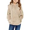 Runcati Felpa Bambina con Cappuccio Felpe in Pile Soffice con Cappuccio Tasche Tempo Libero Caldo Magliette con Cappuccio per Bambini, Nero , 7-10 Jahre