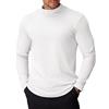 COOFANDY Uomo Manica Lunga Stand Collar Camicia Dralon Leggero Pullover Mezzo Dolcevita Maglione Tinta Unita Felpe Business Golf Top Base Layer, bianco, L