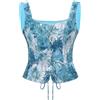 NUWIND Vintage Sovraspalle Bustier Donna Floreale Corsetto Top Ren Faire Gilet medievale Vittoriano Allacciatura Corpetto Pirata Costume rinascimentale (Nero Floreale, XL)