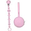 BABY J ART Portaciuccio, Portasucchietto IN SILICONE, Catenella portaciuccio personalizzata con nome BUBBLE ROSA CHIARO BABYJART, lavabile, sicura per il bambino, compatibile con ciuccio MAM e CHICCO!