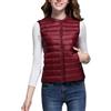 ZCXCsfp Piumino leggero da donna senza maniche, ripiegabile, ultra leggero, gilet imbottito trapuntato imbottito ripiegabile, Rosso vinaccia, XL