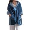 LIUYUYOUGO Coprispalle Donna Elegante,Poncho Da Donna Scialli In Pile Sherpa Multiuso Coperte Indossabili Mantello In Flanella Soffice E Ultra Morbido Con Pompon Sciarpe Calde Cappotto Per Casa Uffi