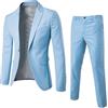 riou Abito Completi da Uomo 2 Pezzi Matrimonio Regular Fit Tuta Cerimonia Giacca Un Bottone Elegante Uomo Casual Tute Blazer e Pantalon Formale Slim Fit Classico Vintage Completo per Ufficio Feste