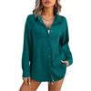 Luotelk Camicia da Donna Elegante a Maniche Lunghe, Camicetta con Scollo a V,Camicie Solida Semplici, Casual Blouse da Ufficio con Bottoni(XXL)