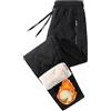 LOIJMK Pantaloni invernali da uomo in pile caldo, pantaloni termici, lunghi, colore nero, vestibilità normale, con coulisse, con chiusura lampo, pantaloni da jogging Soild Casual, Bk2., XXXXXXXL
