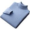 Hamthuit Maglione lavorato a maglia in lana a collo alto addensato a sette aghi da uomo invernale Pullover da lavoro casual, Azzurro, L